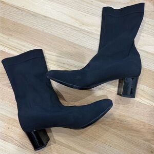 Casanova Black Stretch Sock Style Ankle Boot Size 9